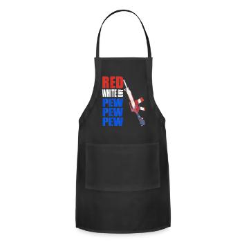 Red White And Pew Pew - Adjustable Apron - black - Front - Julia (174cm)