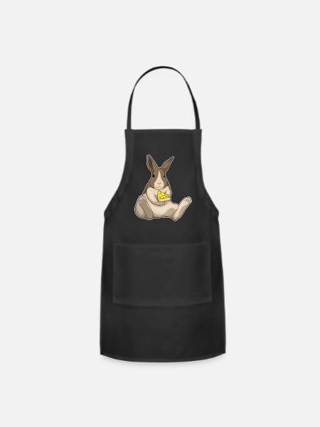 Bunny Pizza - Adjustable Apron - black