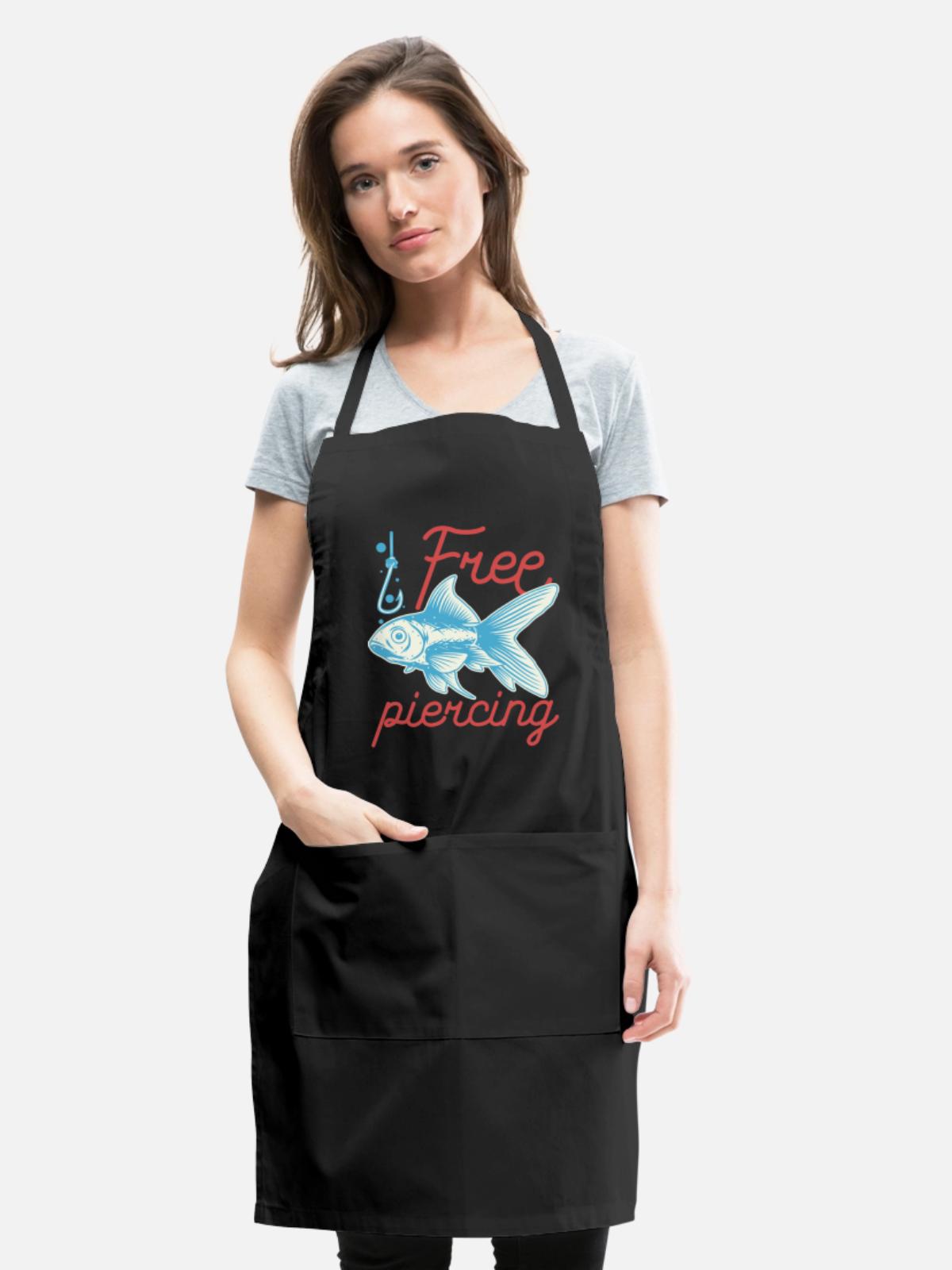 Fishing Free Piercing - Adjustable Apron - black - Front - Julia (174cm)