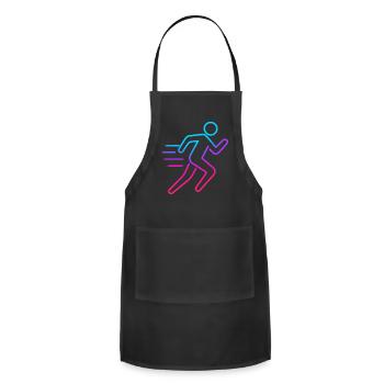 Neon Gradient Runner Outline - Adjustable Apron - black - Front - Julia (174cm)