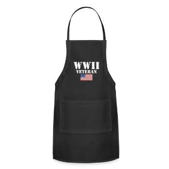 American Patriot Wwii Veteran Military World War 2 - Adjustable Apron - black - Front - Julia (174cm)