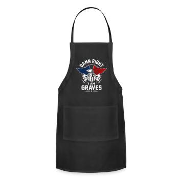 Graves Name T Shirt - Damn Right I Am Graves Gift - Adjustable Apron - black - Front - Julia (174cm)
