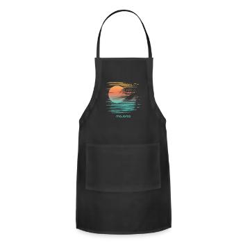 Artistic Majorca Spain Mallorca Palm Tree - Adjustable Apron - black - Front - Julia (174cm)