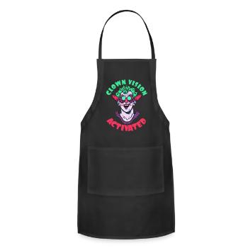 clown vision activated - Adjustable Apron - black - Front - Julia (174cm)