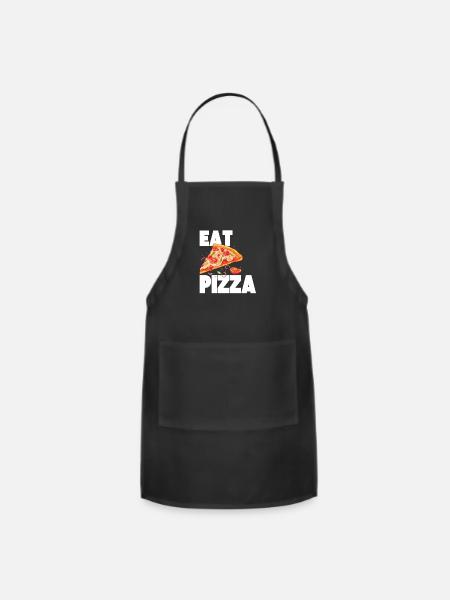 Eat Pizza Shirt - Adjustable Apron - black