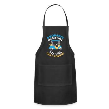 On My Way To The Golf Course Golfer - Adjustable Apron - black - Front - Julia (174cm)