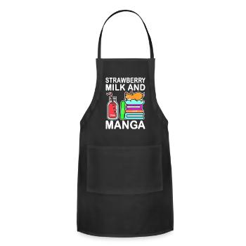 Strawberry Milk And Manga - Adjustable Apron - black - Front - Julia (174cm)