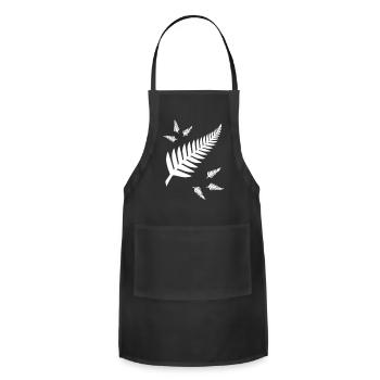 Silver Fern For New Zealand Rugby Fans - Adjustable Apron - black - Front - Julia (174cm)