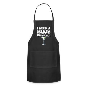 COCKtail Saying Drinking Pun - Adjustable Apron - black - Front - Julia (174cm)