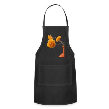 Yellow flower - Adjustable Apron - black - Front - Julia (174cm)