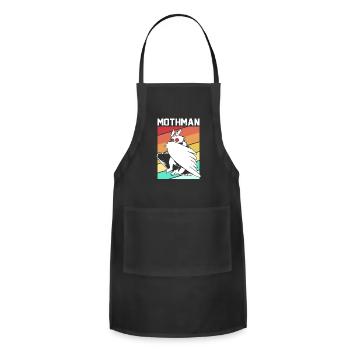 Retro Mothman Cryptid 80s Vintage Mothman - Adjustable Apron - black - Front - Julia (174cm)