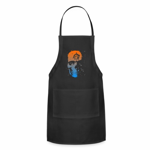 Anarchy Skull blue orange Grunge Splatter Dots - Adjustable Apron