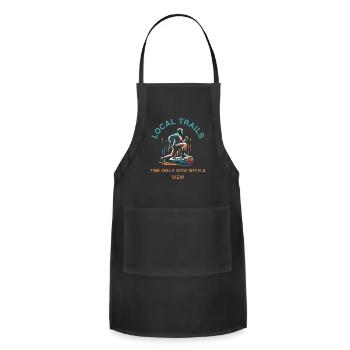 No Walls Just Wonders Local Trails - Adjustable Apron - black - Front - Julia (174cm)