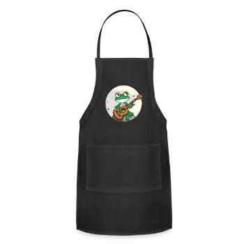 Moonlight frog with guitar - Adjustable Apron - black - Front - Julia (174cm)
