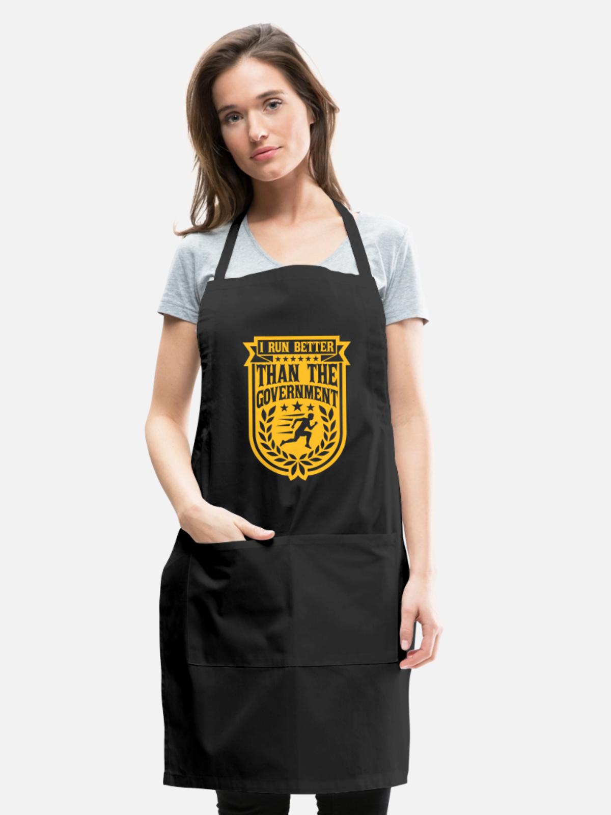 run better than government - Adjustable Apron - black - Front - Julia (174cm)