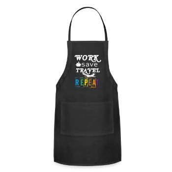 work save travel repeat - Adjustable Apron - black - Front - Julia (174cm)