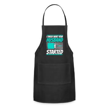 Funny Painter Paint Varnisher Painting - Adjustable Apron - black - Front - Julia (174cm)