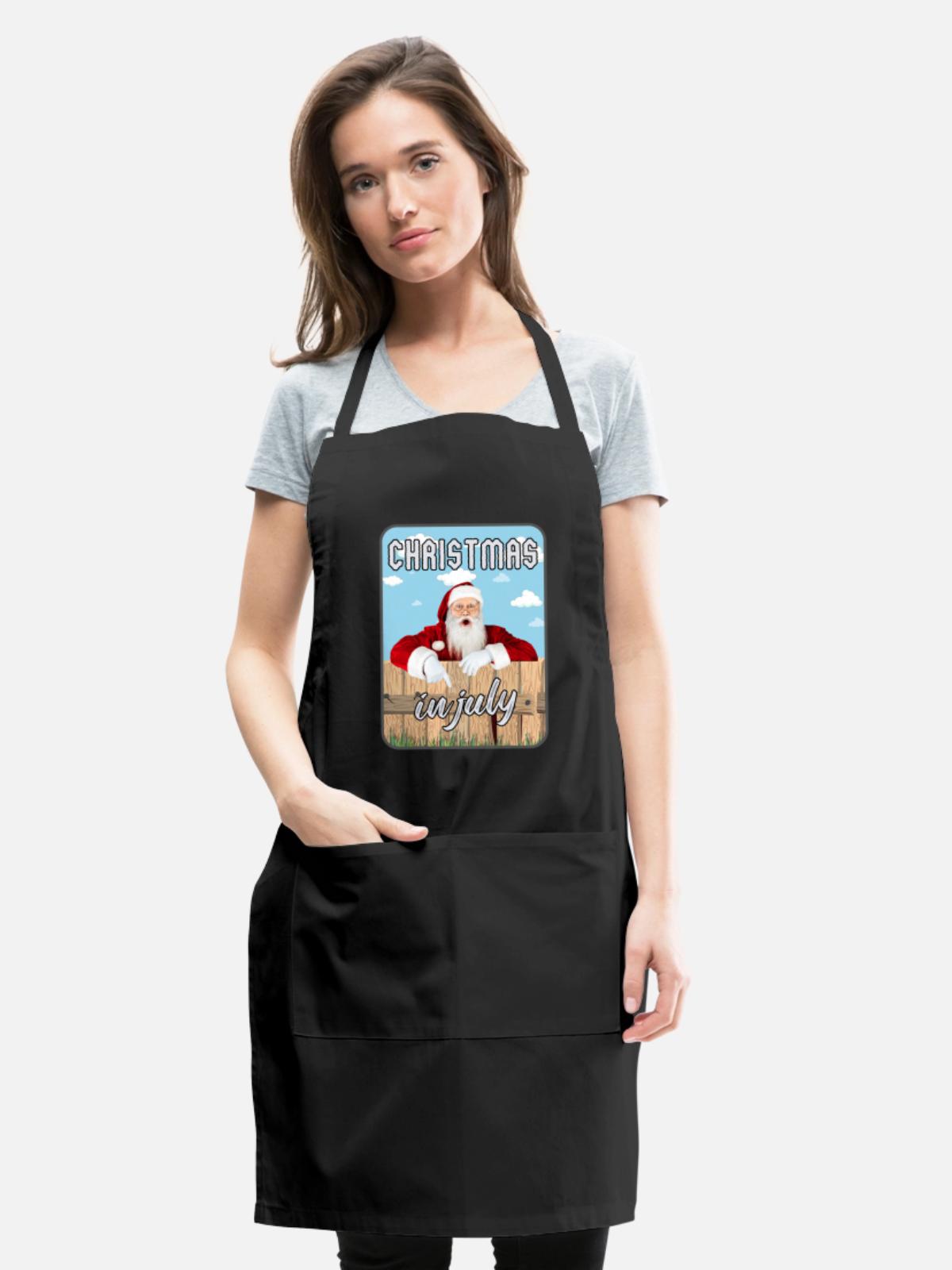 Christmas In July - Adjustable Apron - black - Front - Julia (174cm)
