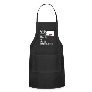 Pierce County North Dakota Is Where My Heart Is Gi - Adjustable Apron - black - Front - Julia (174cm)