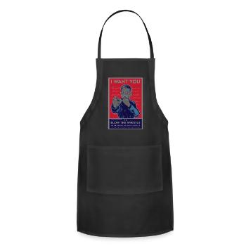 Edward Snowden I Want You - Adjustable Apron - black - Front - Julia (174cm)