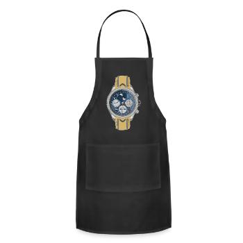 Moonphase Chrono Blue Dial Watch - Adjustable Apron - black - Front - Julia (174cm)