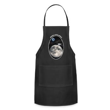 Return to the Moon with Spaceship and Earth URM - Adjustable Apron - black - Front - Julia (174cm)