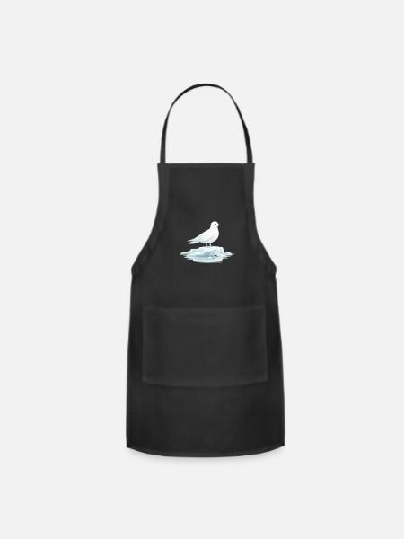 Silent Ivory Gull - Adjustable Apron - black