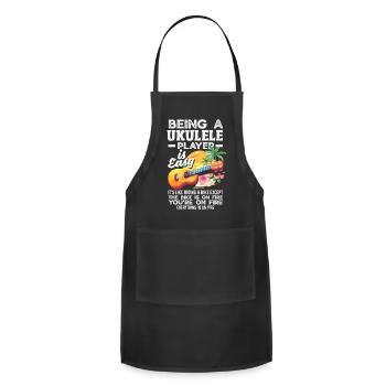 Being A Ukulele Player Is Easy Funny Musician - Adjustable Apron - black - Front - Julia (174cm)