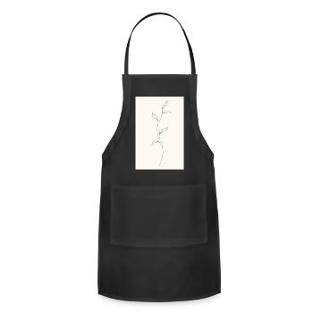 Minimal botanical stem sketch - Adjustable Apron - black - Front - Julia (174cm)