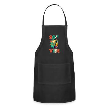 90s Vibe - I Love The 90s - Retro 90s Neon - Adjustable Apron - black - Front - Julia (174cm)