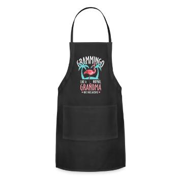 Grammingo Like A Normal Grandma - Adjustable Apron - black - Front - Julia (174cm)
