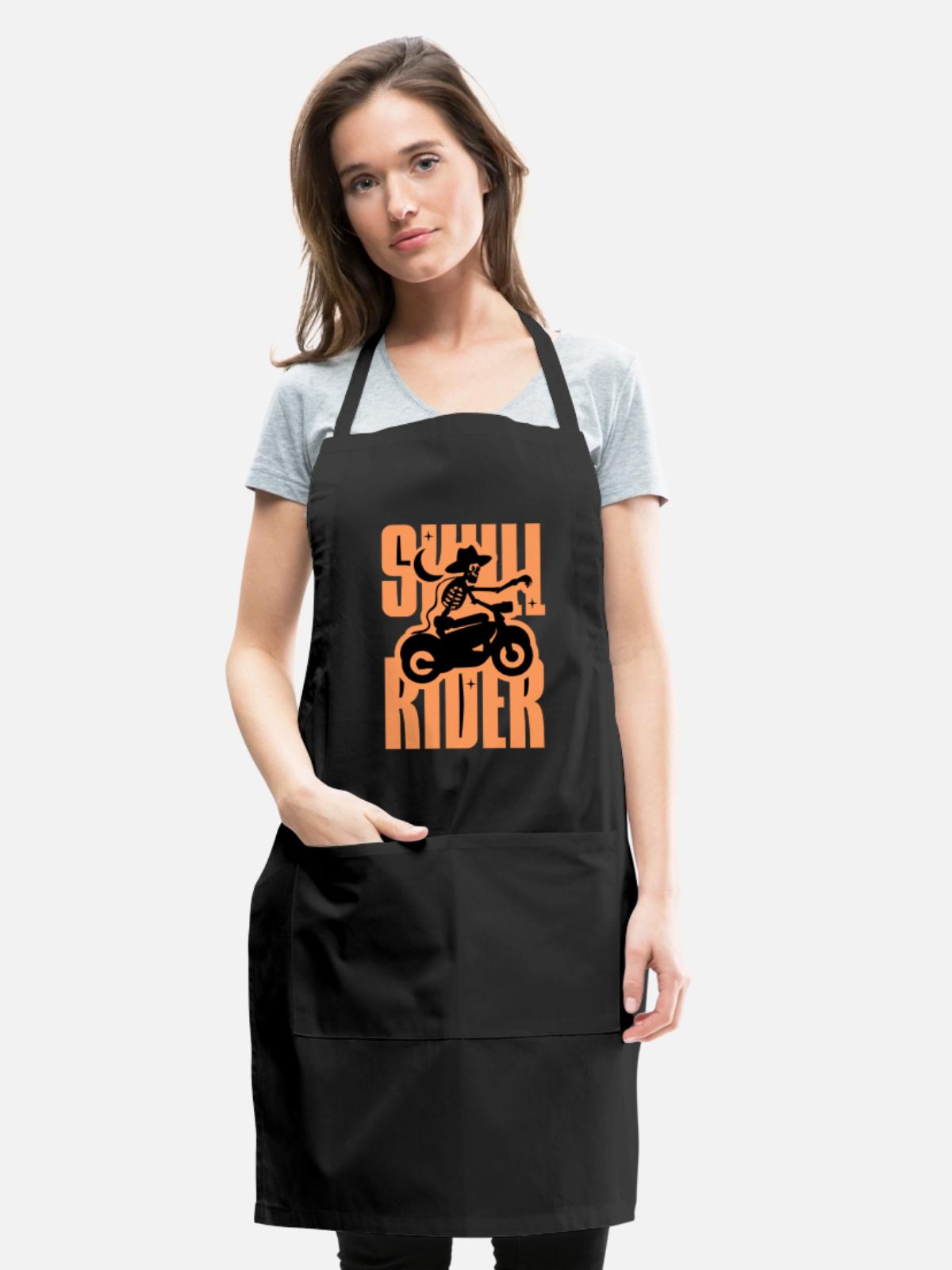 Skull Rider AI - Adjustable Apron - black - Front - Julia (174cm)