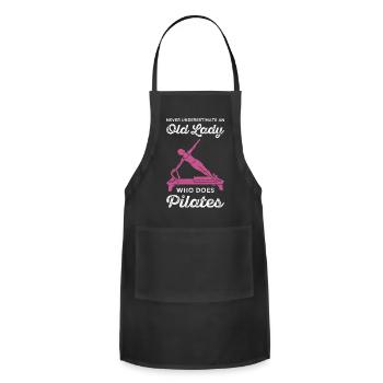 Never Underestimate An Old Woman Who Does Pilates - Adjustable Apron - black - Front - Julia (174cm)