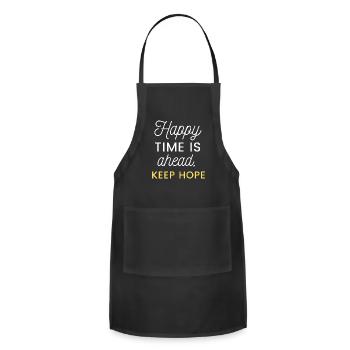 Happy time is ahead keep hope. Hope for every one. - Adjustable Apron - black - Front - Julia (174cm)