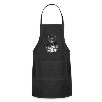 I Choose The Bear In The Woods Funny Wild Bear - Adjustable Apron - black - Front - Julia (174cm)