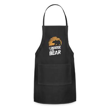 I Choose The Bear In The Woods Funny Wild Bear - Adjustable Apron - black - Front - Julia (174cm)