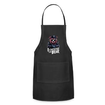 I Choose The Bear In The Woods Funny Wild Bear - Adjustable Apron - black - Front - Julia (174cm)