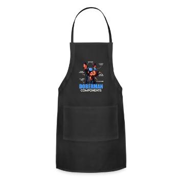 DOBERMAN COMPONENTS Anatomy Doberman Funny - Adjustable Apron - black - Front - Julia (174cm)