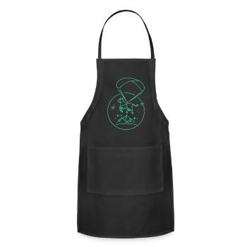 Cow Flying With Parachute - Adjustable Apron - black - Front - Julia (174cm)