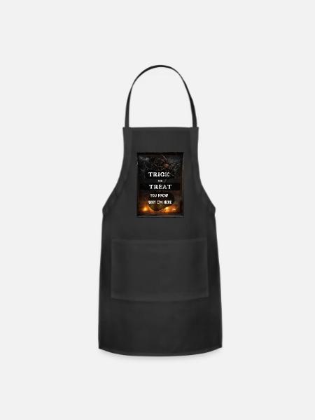 Trick or Treat, You know why I'm here, Spider - Adjustable Apron - black
