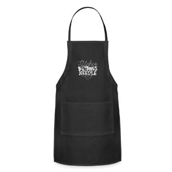 Stitches Buttons and Needle - stitches - Adjustable Apron - black - Front - Julia (174cm)