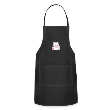Craving Whiskers - Adorable Cat - Adjustable Apron - black - Front - Julia (174cm)