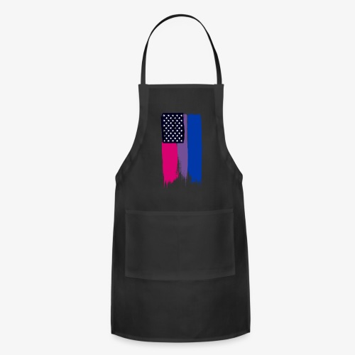 Bisexual Painted Stars and Stripes - Adjustable Apron