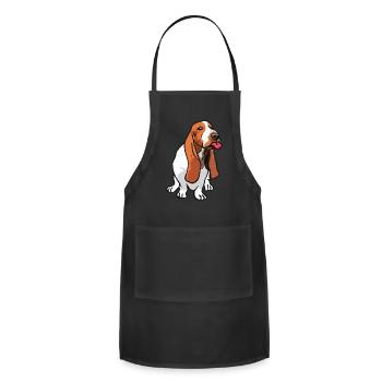 Basset Hound Dog - Adjustable Apron - black - Front - Julia (174cm)