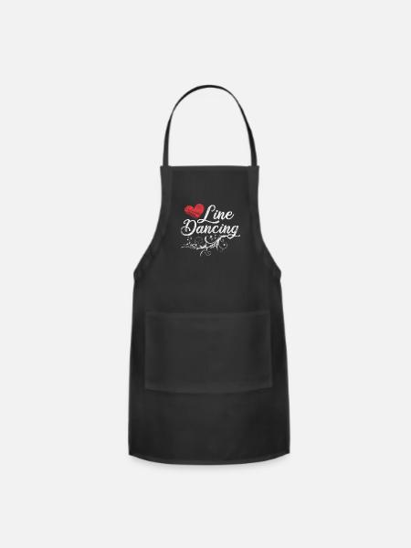 line dance western - Adjustable Apron - black