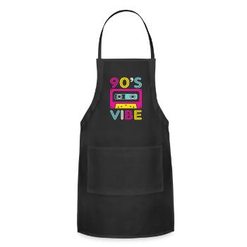 90s 90s Fashion 90s Music 90s Party - Adjustable Apron - black - Front - Julia (174cm)