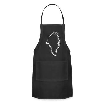 Greenland Outline Brushstroke Edge - Adjustable Apron - black - Front - Julia (174cm)