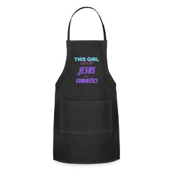 This girl runs on Jesus and Gymnastics - Adjustable Apron - black - Front - Julia (174cm)