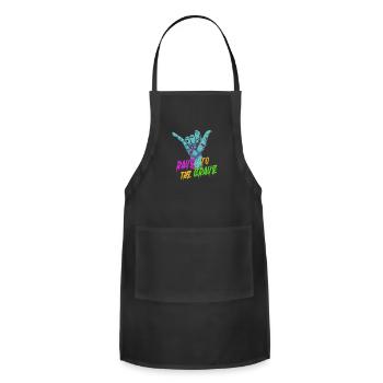 Rave to the Grave - Techno - Adjustable Apron - black - Front - Julia (174cm)