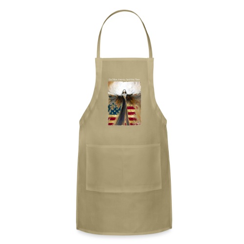 God bless America Angel_Strong color_white type - Adjustable Apron